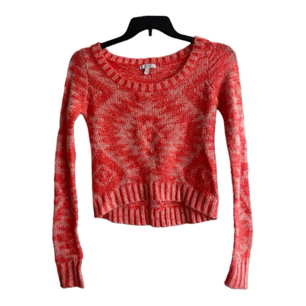 delia Coral Cropped Thin Sweater Size S